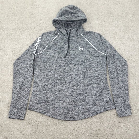 Under Armour Hoodie Womens Large Gray Stretch Loose Fit Heatgear Athletic - Picture 1 of 8